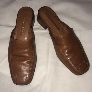 Brown Leather Mules